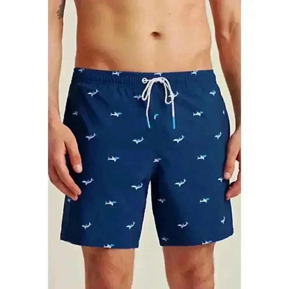 Bonobos Riviera Recycled Swim Trunks Shorts Geo Sharks Printed XL